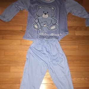 Light blue Two-Piece blue bear design sleepwear